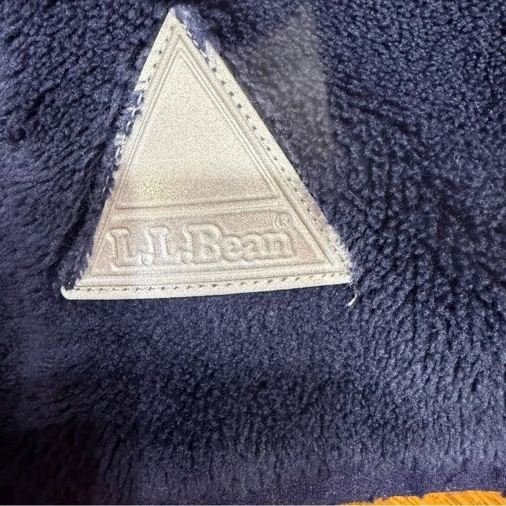 L.L. Bean High Pile Fleece Navy Hooded Jacket FLAW